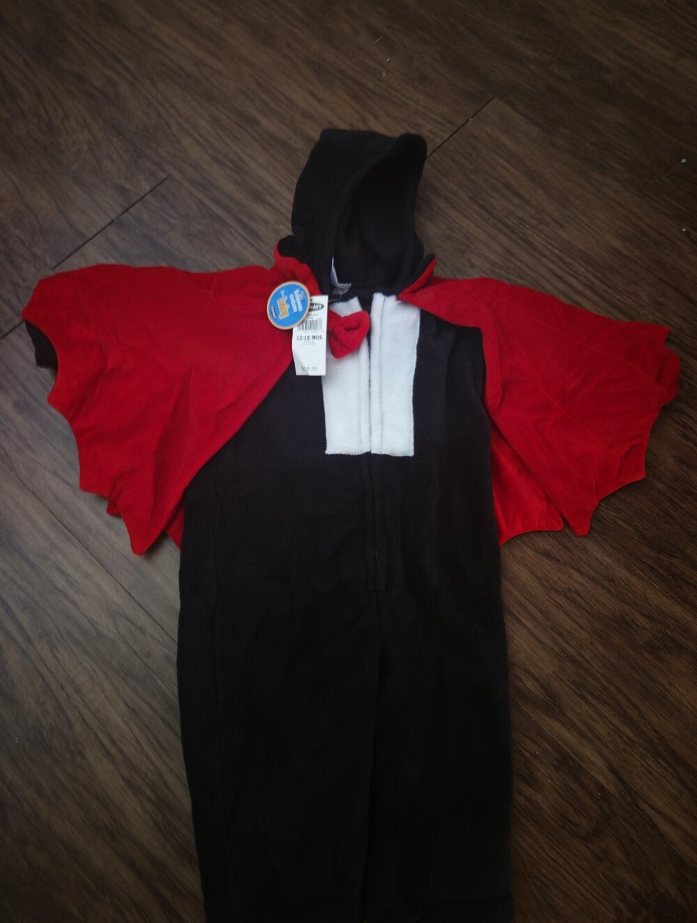 Old Navy Black and Red Hooded Vampire Costume